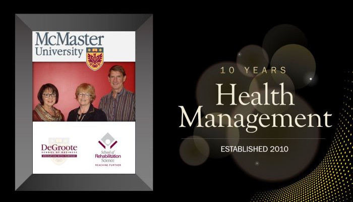 ten year anniversary graphic of the Health Management program